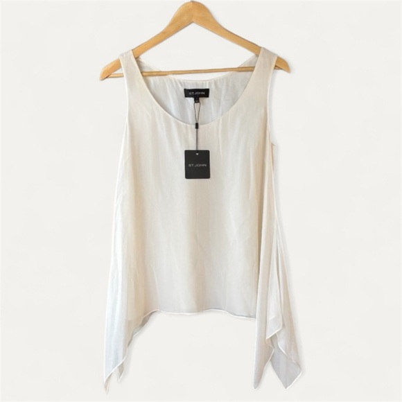 ST. JOHN 100% Silk Asymmetrical Blouse - Picture 1 of 14